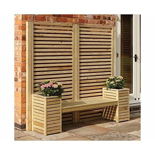 Image of Rowlinson GCSEAT Garden Creations Seat Set, Natural, 201 x 67 x 183 cm