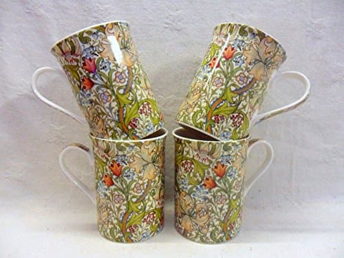 Image of Set of 4 China 10oz Mugs in William Morris Golden Lilly Design