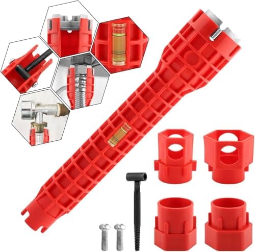 Image of Uadme 14 in 1 Faucet Sink Basin Wrench, Multi-Functional Tap Spanner Plumbing Tools for Tight Space, Plumbers Wrench for Toilet, Sink, Bathroom, Kitchen Plumbing Installation and Repairs