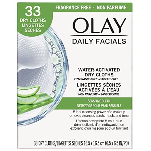 Image of Olay Sensitive 4-In-1 Daily Facial Cloths, 33 Count (Pack Of 2)