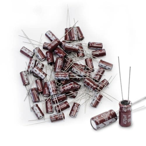 Image of Innfeeltech 50 Pcs Electrolytic Capacitor 470uF 10V Aluminum Radial Electrolytic Capacitors