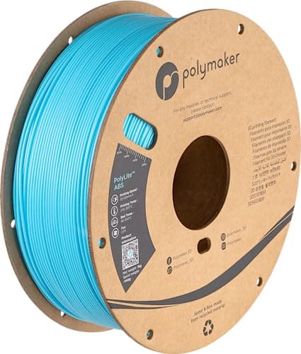 Image of PolyLite ABS 3D Filament 1.75mm Light Blue - 1kg Heat Resistant ABS Cardboard Spool