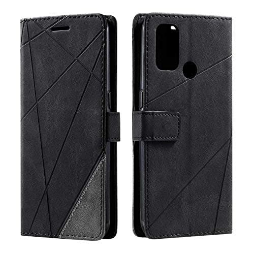 Image of SONWO Case for Oppo A53 2020 / Oppo A32 Case, Premium Leather Flip Wallet Case Magnetic Closure Card Slots Kickstand Phone Case for Oppo A53 2020 / Oppo A32, Black