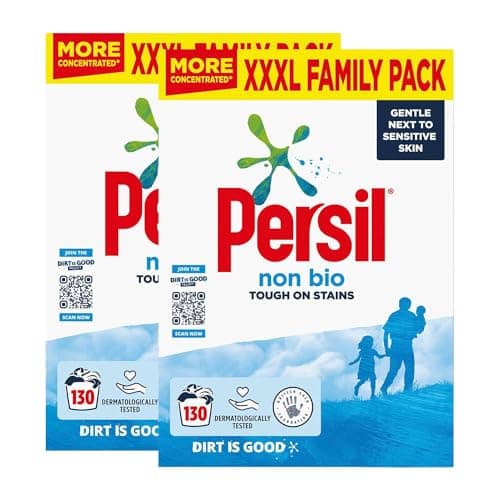 Image of Persil Non Bio Laundry Detergent Powder 130 Wash - Tough on Stains, XXXL Family Pack 6.5Kg, Concentrated Formula Gentle for Sensitive Skin (2)