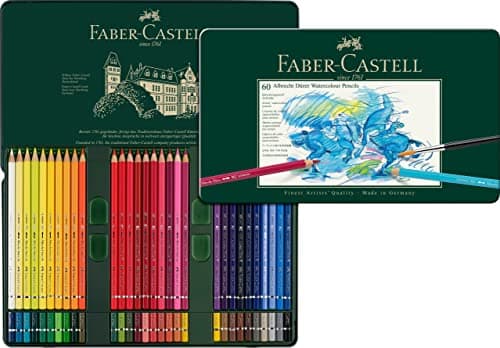 Image of Faber-Castell Art & Graphic Albrecht Dürer Watercolour Pencil, Multicoloured, Tin of 60, Art, Craft, Drawing, Sketching, Home, School, University, Colouring