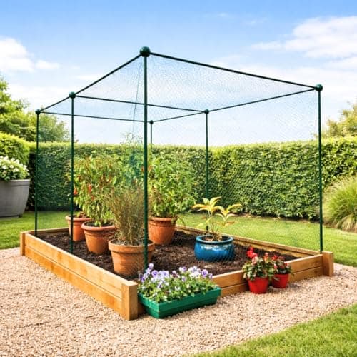Image of GardenSkill Fruit and Vegetable Garden Cage Kit with Bird Netting - Strawberry Salad Plant Protection (2m x 1m x 1.25m high)