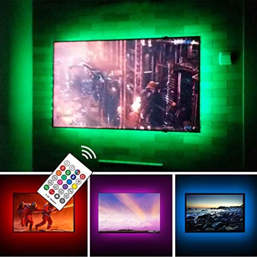 Image of TV LED Backlights USB LED Strip Lighting for 60 65 inches Behind TV Monitor Sony LG Samsung HDTV Game Room Home Movie Theater Decor Lights