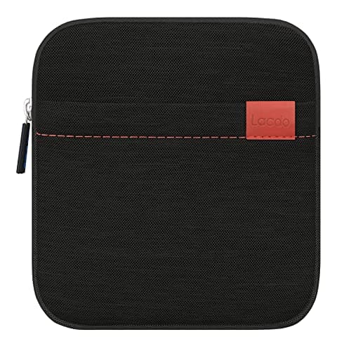 Image of Lacdo Shockproof External CD DVD Hard Drive Sleeve Bag Pouch for Burner Player Writer Blu-Ray Apple USB SuperDrive, VersionTech/Asus/Dell/LG/HP Portable Protective Storage Carrying Case,Black