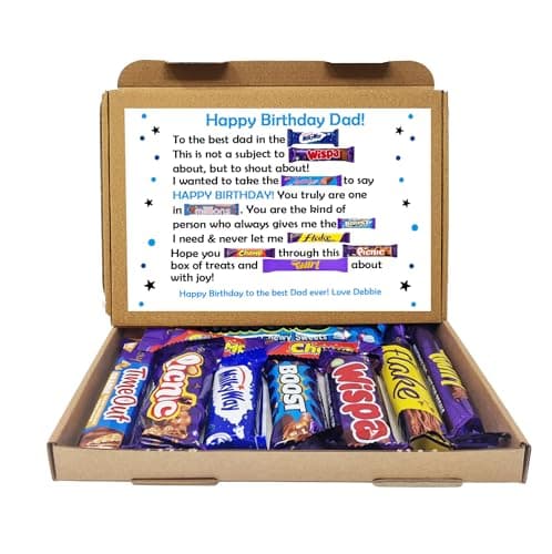 Image of Personalised Dad Chocolate Message Board - Personalised Gifts - Gifts For Her - Gifts For Him - Chocolate Gift - Chocolate box card - Happy Birthday Box