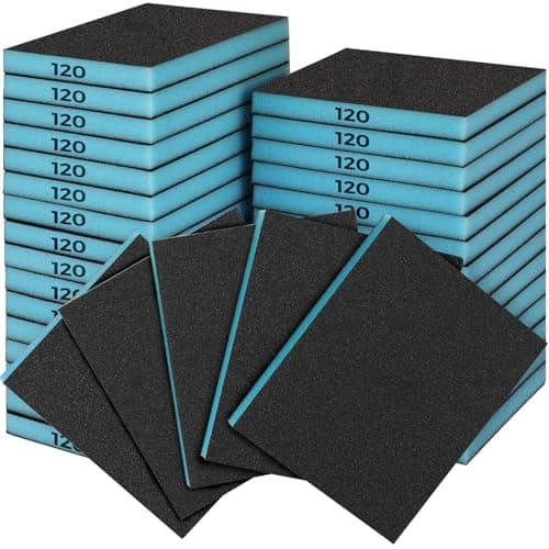 Image of Sruhrak 18 PCS Sanding Sponge Set 120 Grits, Flexible Sanding Pads Wet Dry Reusable Sanding Block Sandpaper Block for Wood, Plastic, Drywall and Metal Polis