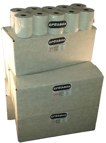 Image of EPOSBITS® Brand 100 Rolls - 5 Boxes for Sharp XE-A107 XEA-107 XEA107 White Cash Register