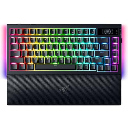 Image of Razer BlackWidow V4 Pro 75% - Wireless Hot-Swappable Gaming-Keyboard - OLED Display (command dial, 4K Hz & Bluetooth connectivity, Snap Tap, magnetic palm rest) US Layout | Black