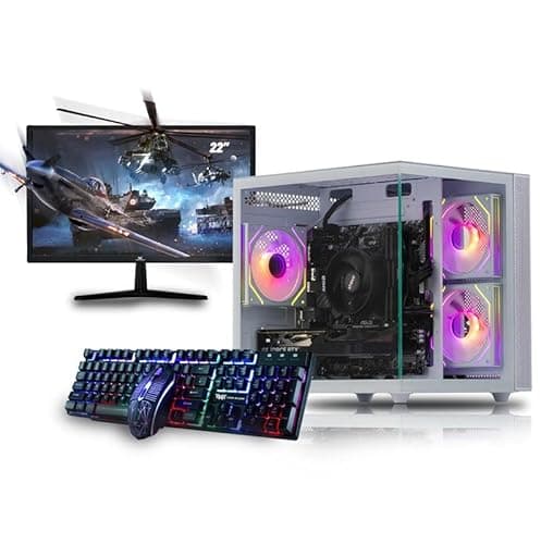 Image of Veno Scorp Gaming PC Bundle Intel Core i7 3rd Gen 3.9GHz, GTX 750 4GB, 16GB RAM, 256GB SSD + 1TB HDD, Windows 11, WiFi, 22" Monitor, Mini Nemesis White RGB Case, 500W PSU