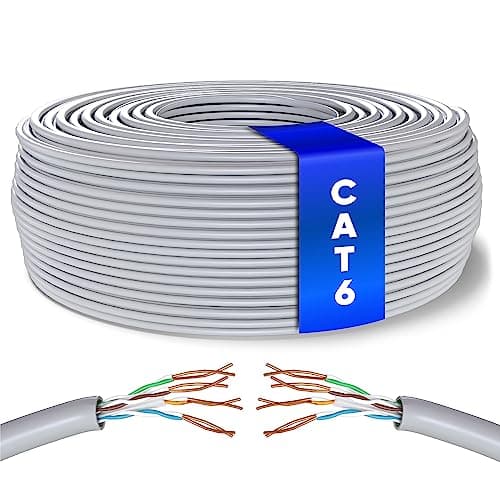 Image of Mr. Tronic Bulk Cat 6 Ethernet Cable 25m, High Speed LAN Ethernet Network Cable, 25m Bulk Cat6 Internet 1 Gbps, 250 MHz, ADSL AWG24, UTP CCA (25 Meters, Grey)