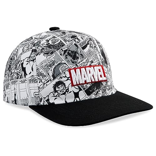 Image of Marvel Baseball Cap for Boys Teenagers Peaked Sun Hat Kids Lightweight Summer Sun Hat Holiday Sports Travel Essentials Black/White