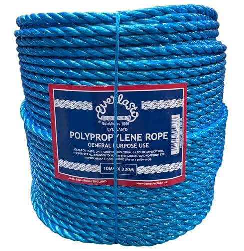 Image of 220M TRADE COILS EVERLASTO BLUE POLYPROPYLENE POLY ROPE 6MM 8MM 10MM 12MM 14MM (10MM)