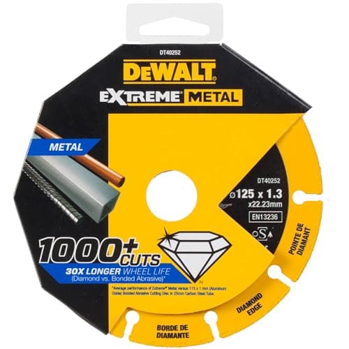 Image of Dewalt Power Tools Dt40252 Extreme Diamond Metal Cutting Disc 125 X 22.23 X 1.3Mm