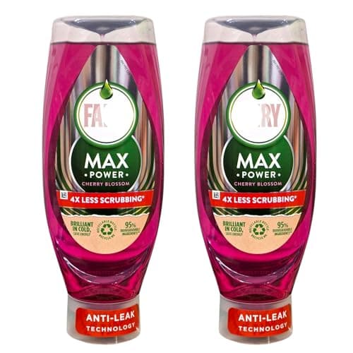 Image of Fairy Max Power Cherry Blossom Washing Up Liquid 2 x 640 ml Twin Pack