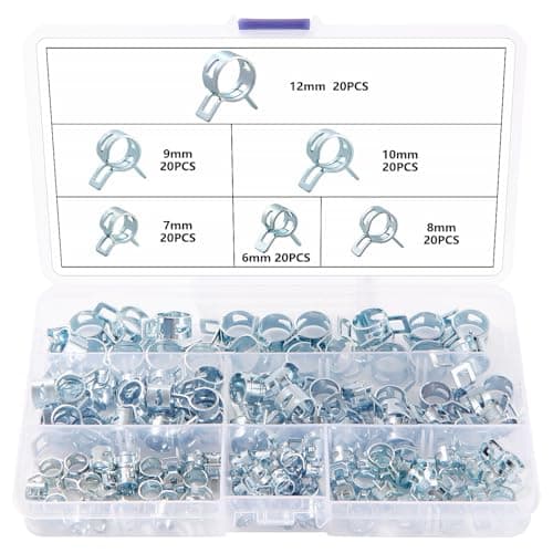 Image of YIXISI 6/7/8/9/10/12 mm Fuel line Spring Hose Clamps, Silicone Vacuum Hose Fasteners, Silver