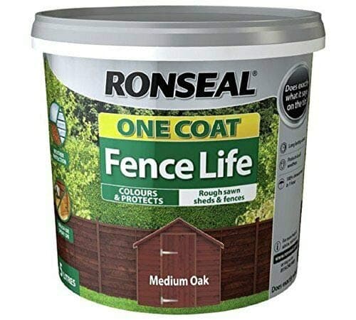 Image of Ronseal One Coat fence Life Medium Oak Matt Fence & shed Wood Treatment, 9L