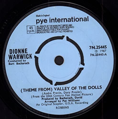 Image of Dionne Warwick (Theme From) Valley Of The Dolls UK 45 7" sgl +Zip-A-Dee-Doo-Dah