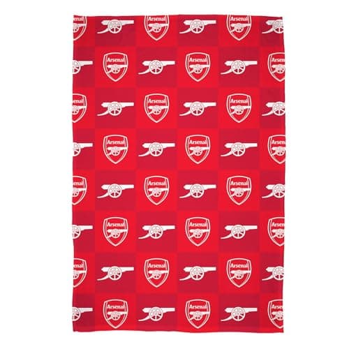 Image of Character World Arsenal FC Fleece Blanket – Emblem Check Design Bed Throw - Super Soft Flannel Blanket - 100 × 150cm - Perfect For Football Fans