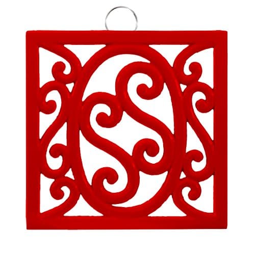 Image of Premier Housewares 812118 Cast Iron Trivet - Red, H2 x W18 x D18cm