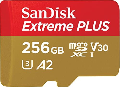Image of SanDisk Extreme PLUS 256 GB microSDXC Memory Card + SD Adapter with A2 App Performance up to 170 MB/s, Class 10, U3, V30, Red/Gold
