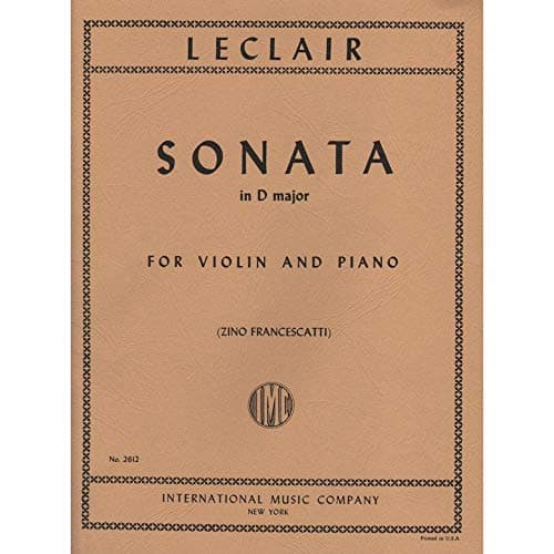 Image of Leclair Jean-Marie - Sonata in D Major Op 9 No3 Violin and Piano by Zino Francescatti International