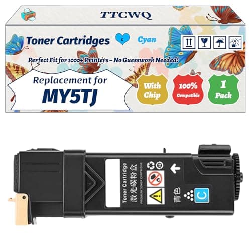 Image of TTCWQ Compatible for Dell MY5TJ Toner Cartridges Work for Dell 2150CDN 2155CN 2150CN 2155CDN Printers, with Chip, High Yield 3000 Pages, High-Definition Printing (1 Pack Cyan)