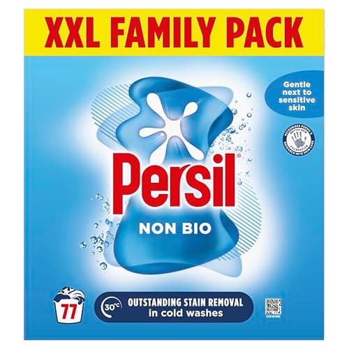 Image of Persil Non Bio Washing Powder XXL Family Pack gentle next to sensitive skin for outstanding stain removal in cold washes 77 washes (3.85 kg)
