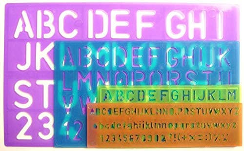 Image of Lettering Stencil Set Letters Alphabet Stencils Craft Number Lettering Guide x 4 by Tallon