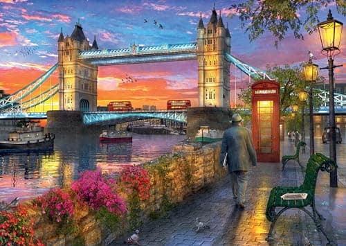 Image of Ravensburger Tower Bridge at Sunset 1000 Piece Jigsaw Puzzles for Adults and Kids Age 12 Years Up