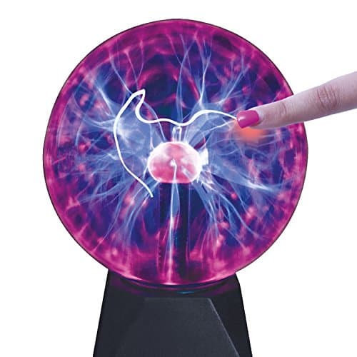 Image of Global Gizmos 48920 6 Inch Mega Plasma Ball | Touch & Sound Activated | Multi-Coloured Lightning Display | Light Up Electric Globe Lamp | Night Light