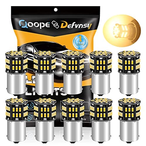 Image of Defvnsy - Pack of 10 - Warm White 3000K 1156 BA15S 1141 1003 1073 7506 LED Bulbs 3014 54-SMD Replacement Lamps for 12V Interior RV Camper Trailer Lighting Boat Yard Light Backup Tail Bulbs