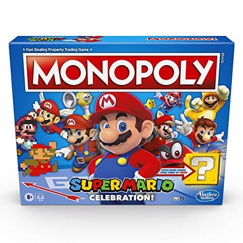 Image of Monopoly Super Mario Celebration Edition Board Game for Super Mario Fans for Ages 8 and Up With Video Game Sound Effects, Multicolor