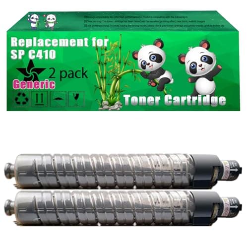 Image of Replacement SP C410 Toner Cartridge Compatible for Ricoh Aficio CL4000HDN SPC410 CL4000 CL4000DN SPC410DN SPC411DN SPC420 Printers (2 Pack Black)