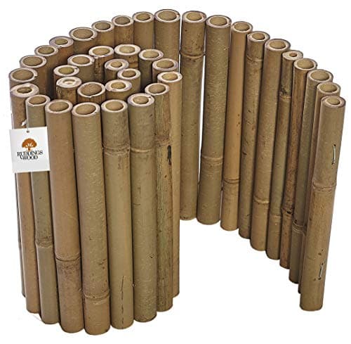 Image of RUDDINGS WOOD Garden Bamboo Lawn Edging Roll 100cm x 30cm Flexible Landscape Grass Border Path Edge
