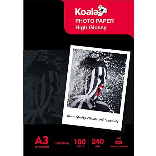 Image of KOALA Inkjet Photo Paper A3 Glossy 100 Sheets 240 GSM for Canon Hp Epson Inkjet Printer