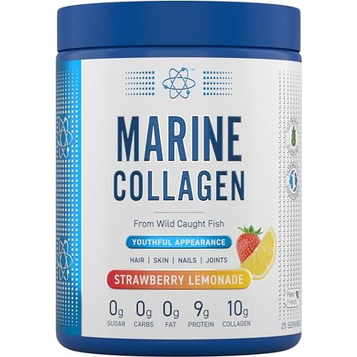Image of Applied Nutrition Marine Collagen Powder - Hydrolysed Collagen Protein, Healthy Skin, Hair, Nails (Strawberry & Lemonade) (300g - 25 Servings)