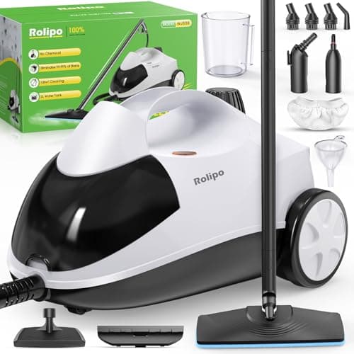 Image of Rolipo Steam Cleaner, Multi Purpose Steamer Cleaning with 14 Accessories, 2000W, Max 4 bar & 2L Tank, 99.9% Removes Stains, Hand Steam Cleaners For Kitchen Bathroom Grout Floors Windows Oven Filters