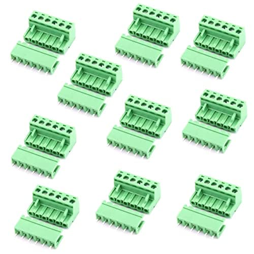 Image of 6-Pin 5.08mm Pitch Male Female PCB Screw Terminal Block 10PCS