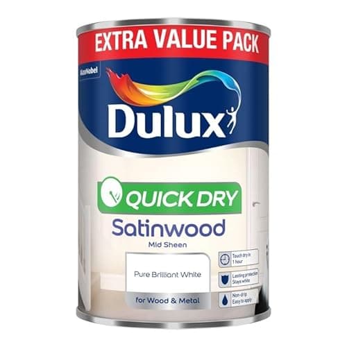 Image of Dulux Retail Quick Dry Satinwood - Pure Brilliant White - 1.25L