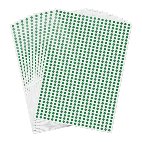 Image of FINDAT 7000 PCS Green Dot Stickers 6mm Colour Coding Labels Sticky Dots Waterproof Self Adhesive Circle Round Stickers for School DIY Calendar