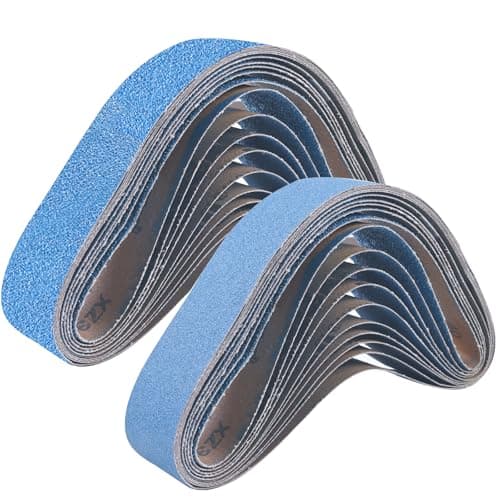 Image of UMXIUO Sanding Belts 50 x 686 mm, Grits 40/60/80/120 Zirconium Corundum Sander Belt for Sander (8 Pack)