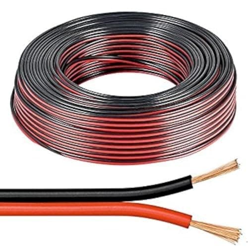 Image of electrosmart 10m Red/Black 2x 1mm 2x 89 Strand Speaker Cable Wire for Home HiFi/Car Audio etc