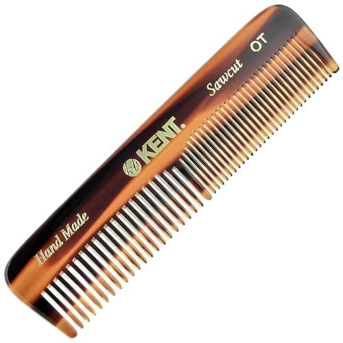 Image of Kent Handmade A OT Pocket Comb, Coarse & Fine Tooth Styling Comb for Fine to Medium Hair, Cellulose Acetate Grooming Comb for Wet or Dry Use