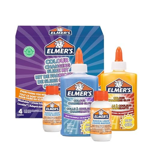 Image of Elmer’s Colour Changing Slime Kit | Slime Supplies Include Colour Changing Glue & Magical Liquid Slime Activator | Activates with UV Light | Washable & Kid Friendly | 4 Count