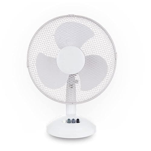 Image of ACCURATE 12 INCH Lightweight, Portable Desk Fan with 3 Speed, Wide Oscillating, Powerful Airflow Low Noise, Perfect for Office or Bedroom - White