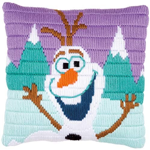 Image of Vervaco Long Stitch Kit: Disney: Cushion: Frozen Olaf, NA, 25 x 25cm